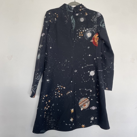 Valentino Wool Silk Galaxy Cosmic Print Dress Size 6 - Picture 7 of 9